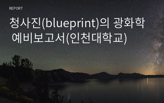 청사진(blueprint)의 광화학 예비보고서(인천대학교)