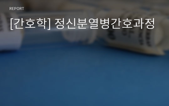 [간호학] 정신분열병간호과정