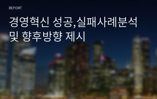 경영혁신 성공,실패사례분석 및 향후방향 제시