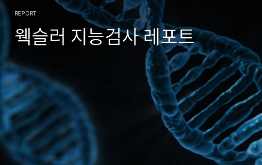 웩슬러 지능검사 레포트