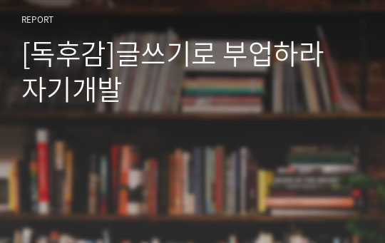 [독후감]글쓰기로 부업하라 자기개발