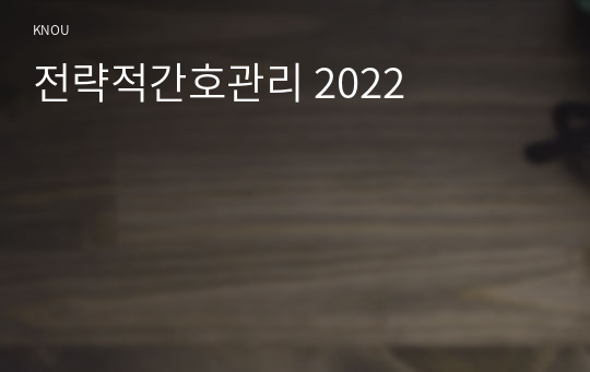 전략적간호관리 2022