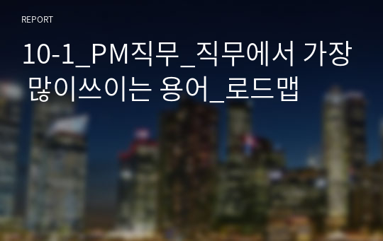 10-1_PM직무_직무에서 가장 많이쓰이는 용어_로드맵