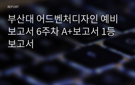 부산대 어드벤처디자인 예비보고서 6주차 A+보고서 1등보고서