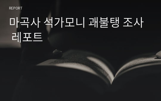 마곡사 석가모니 괘불탱 조사 레포트