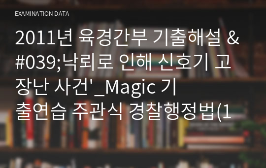 2011년 육경간부 기출해설 &#039;낙뢰로 인해 신호기 고장난 사건&#039;_Magic 기출연습 주관식 경찰행정법(1권)