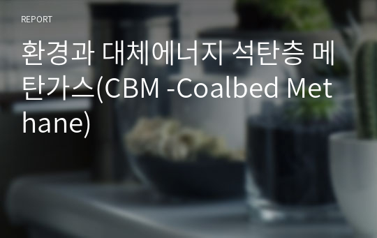 환경과 대체에너지 석탄층 메탄가스(CBM -Coalbed Methane)
