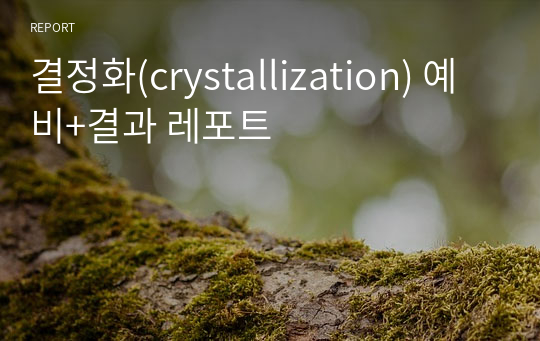 결정화(crystallization) 예비+결과 레포트