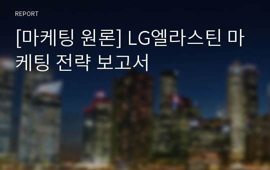 [마케팅 원론] LG엘라스틴 마케팅 전략 보고서