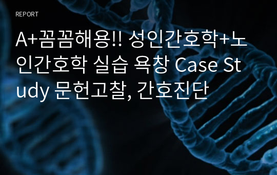 A+꼼꼼해용!! 성인간호학+노인간호학 실습 욕창 Case Study 문헌고찰, 간호진단