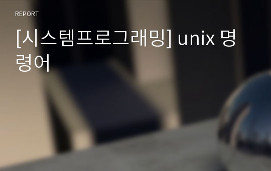 [시스템프로그래밍] unix 명령어