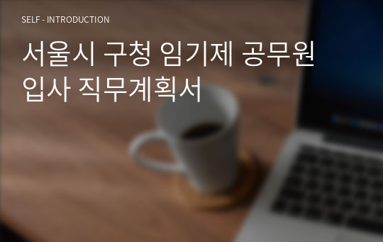 서울시 구청 임기제 공무원 입사 직무계획서