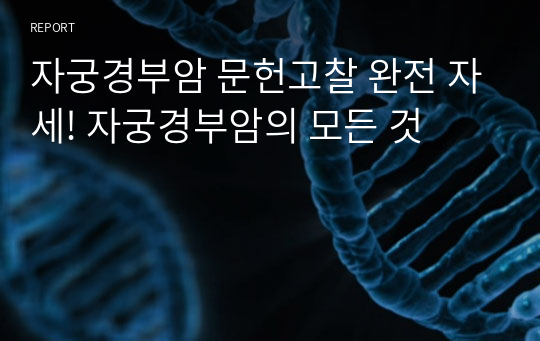 자궁경부암 문헌고찰 완전 자세! 자궁경부암의 모든 것