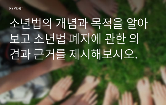 소년법의 개념과 목적을 알아보고 소년법 폐지에 관한 의견과 근거를 제시해보시오.