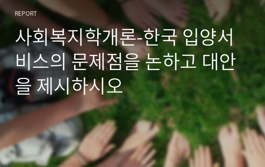 사회복지학개론-한국 입양서비스의 문제점을 논하고 대안을 제시하시오