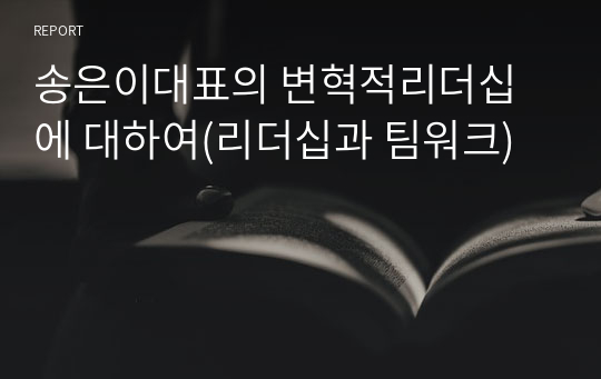 송은이대표의 변혁적리더십에 대하여(리더십과 팀워크)