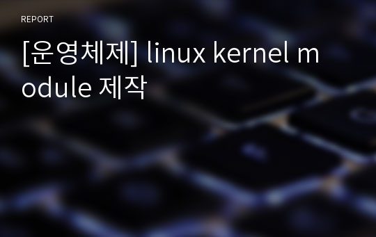 [운영체제] linux kernel module 제작