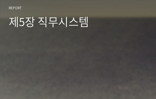 제5장 직무시스템