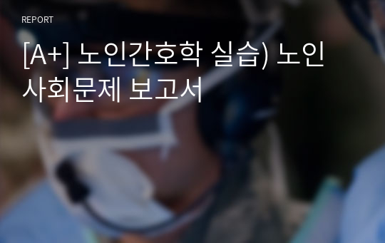 [A+] 노인간호학 실습) 노인 사회문제 보고서