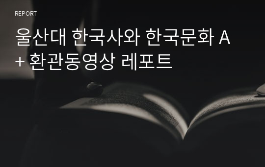 울산대 한국사와 한국문화 A+ 환관동영상 레포트