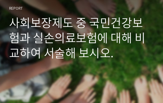 사회보장제도 중 국민건강보험과 실손의료보험에 대해 비교하여 서술해 보시오.