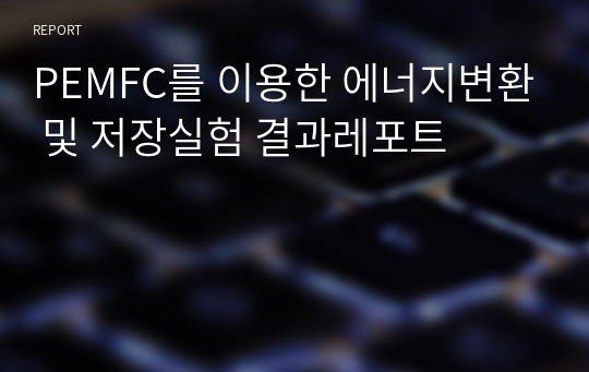 PEMFC를 이용한 에너지변환 및 저장실험 결과레포트