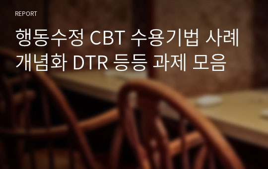 행동수정 CBT 수용기법 사례개념화 DTR 등등 과제 모음