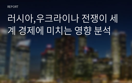 러시아,우크라이나 전쟁이 세계 경제에 미치는 영향 분석