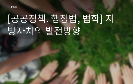 [공공정책. 행정법, 법학] 지방자치의 발전방향