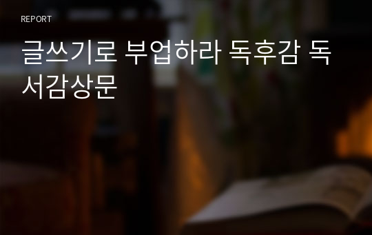 글쓰기로 부업하라 독후감 독서감상문