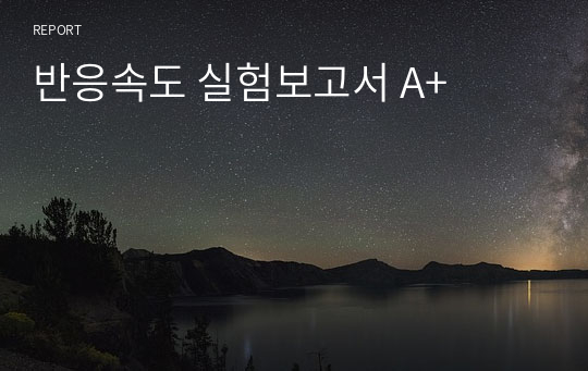 반응속도 실험보고서 A+