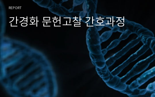 간경화 문헌고찰 간호과정
