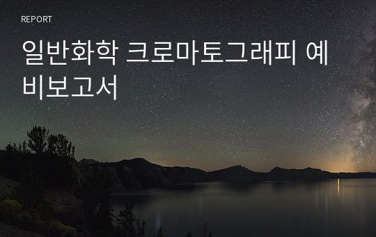 일반화학 크로마토그래피 예비보고서