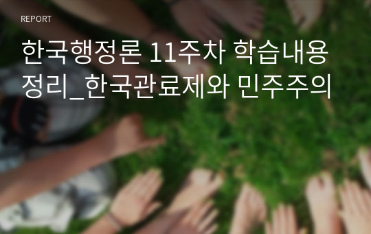 한국행정론 11주차 학습내용정리_한국관료제와 민주주의