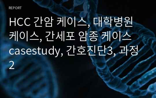 HCC 간암 케이스, 대학병원 케이스, 간세포 암종 케이스 casestudy, 간호진단3, 과정2