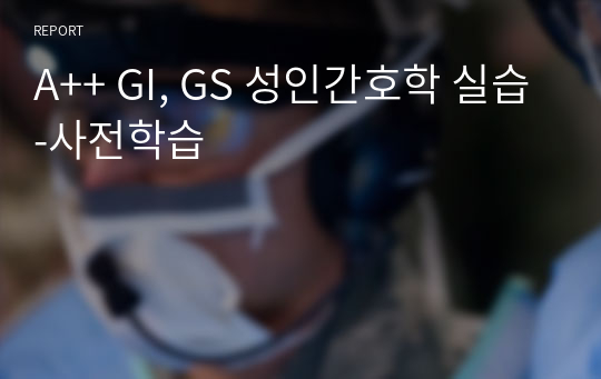 A++ GI, GS 성인간호학 실습-사전학습