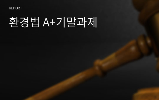 환경법 A+기말과제