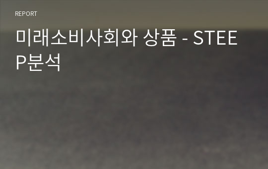 미래소비사회와 상품 - STEEP분석