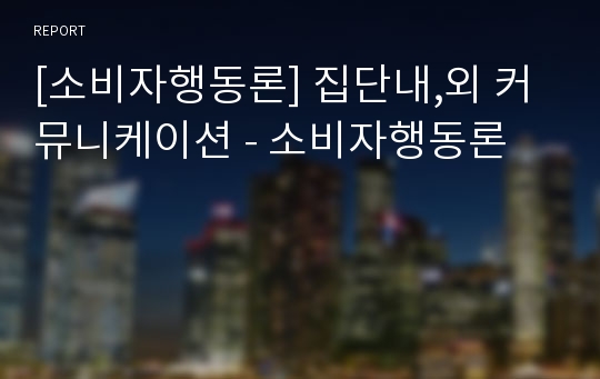 [소비자행동론] 집단내,외 커뮤니케이션 - 소비자행동론