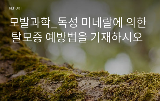 모발과학_독성 미네랄에 의한 탈모증 예방법을 기재하시오