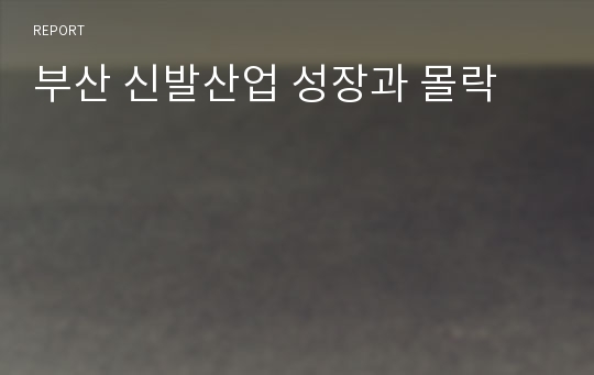 부산 신발산업 성장과 몰락