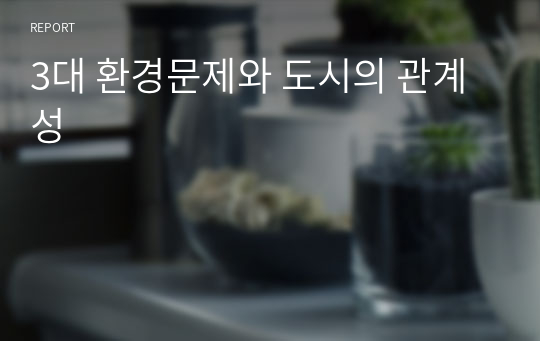 3대 환경문제와 도시의 관계성