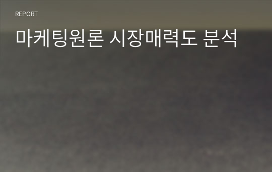 마케팅원론 시장매력도 분석