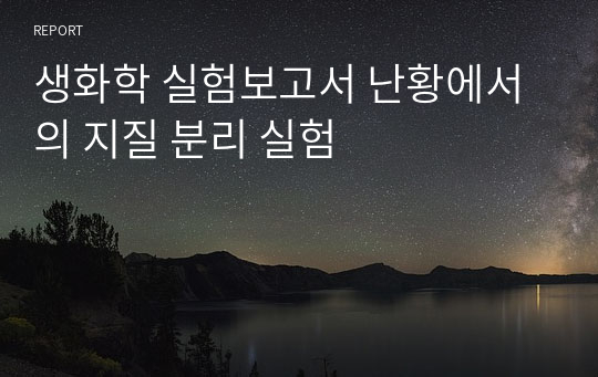 생화학 실험보고서 난황에서의 지질 분리 실험