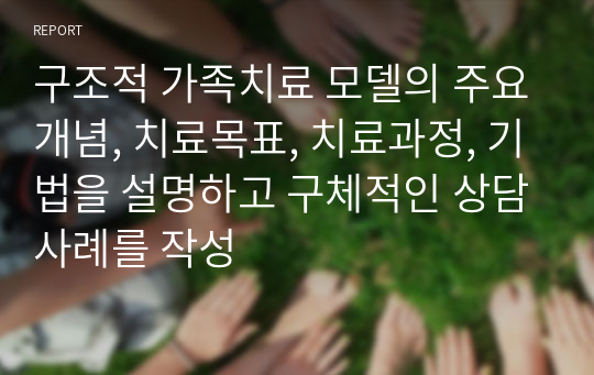 구조적 가족치료 모델의 주요개념, 치료목표, 치료과정, 기법을 설명하고 구체적인 상담사례를 작성