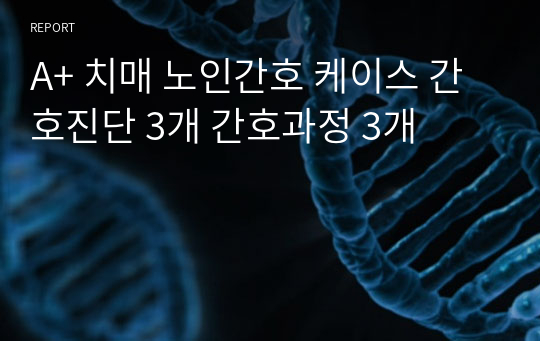 A+ 치매 노인간호 케이스 간호진단 3개 간호과정 3개