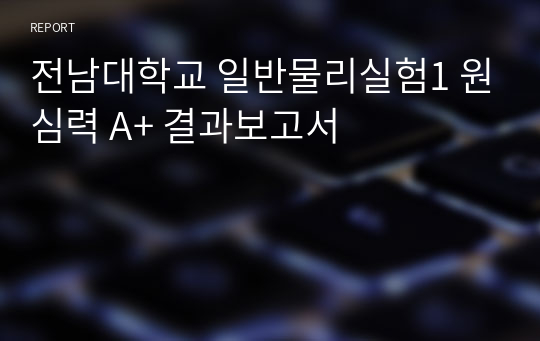 전남대학교 일반물리실험1 원심력 A+ 결과보고서