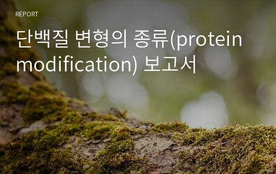 단백질 변형의 종류(protein modification) 보고서