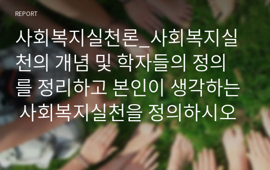 사회복지실천론_사회복지실천의 개념 및 학자들의 정의를 정리하고 본인이 생각하는 사회복지실천을 정의하시오