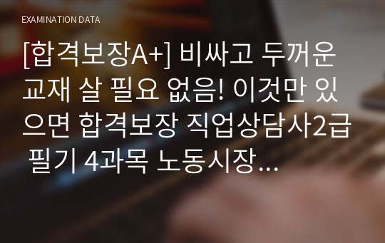 [합격보장A+] 비싸고 두꺼운 교재 살 필요 없음! 이것만 있으면 합격보장 직업상담사2급 필기 4과목 노동시장론 핵심요점정리